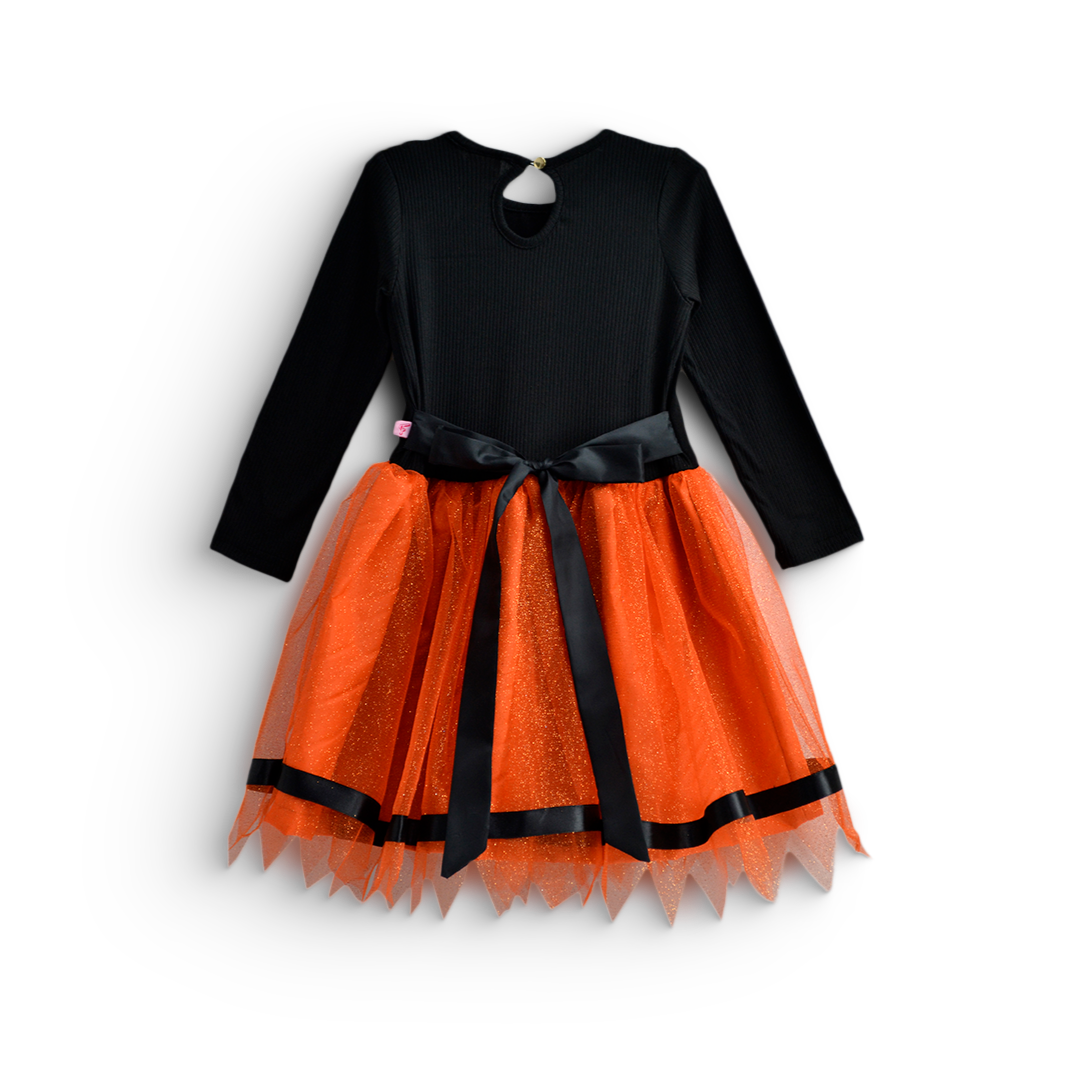 Vestido disfraz de calabaza con sombrero niña Flory VENI0184
