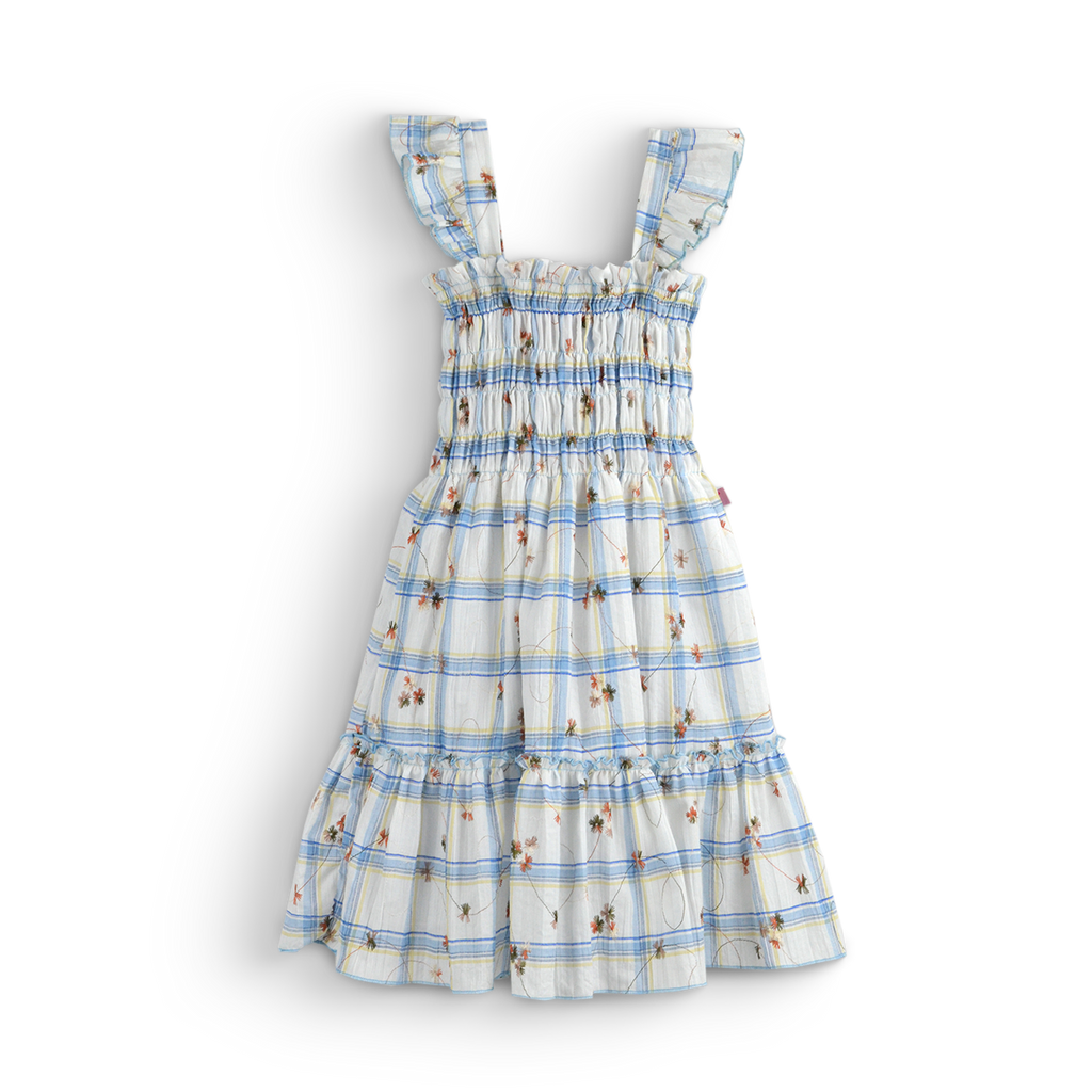Vestido de tirantes con olanes a cuadros •  PATY 1 •  tallas ch-m-gr • VENI0214E