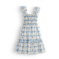 Vestido de tirantes con olanes a cuadros •  PATY 1 •  tallas ch-m-gr • VENI0214E