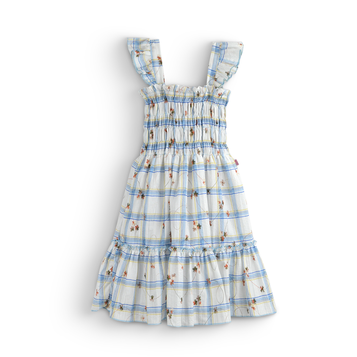 Vestido de tirantes con olanes a cuadros •  PATY 1 •  tallas ch-m-gr • VENI0214E