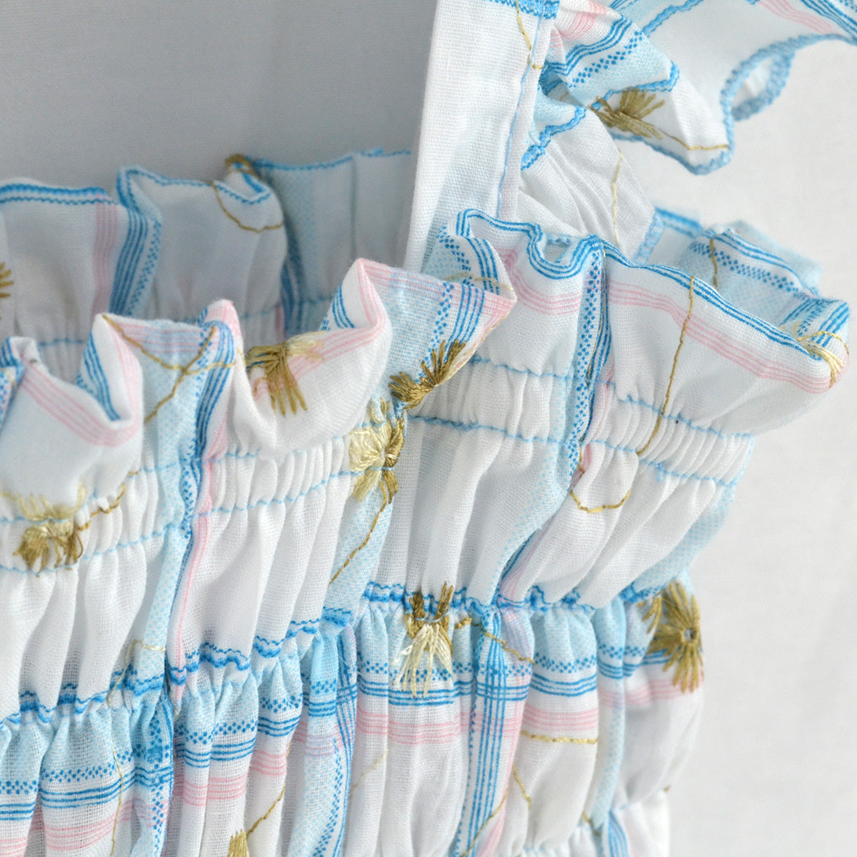 Vestido de tirantes con olanes a cuadros •  PATY 1 •  tallas ch-m-gr • VENI0214E