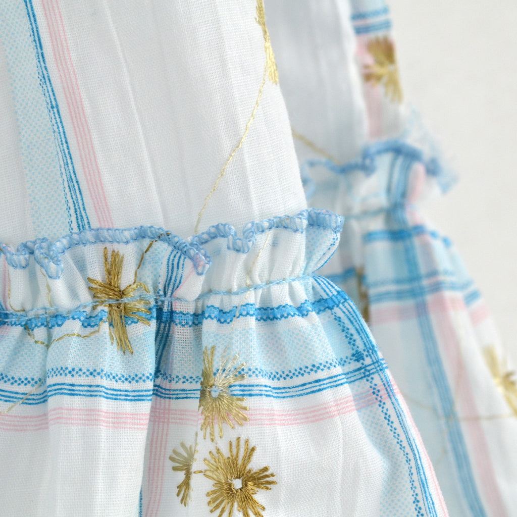 Vestido de tirantes con olanes a cuadros •  PATY 1 •  tallas ch-m-gr • VENI0214E