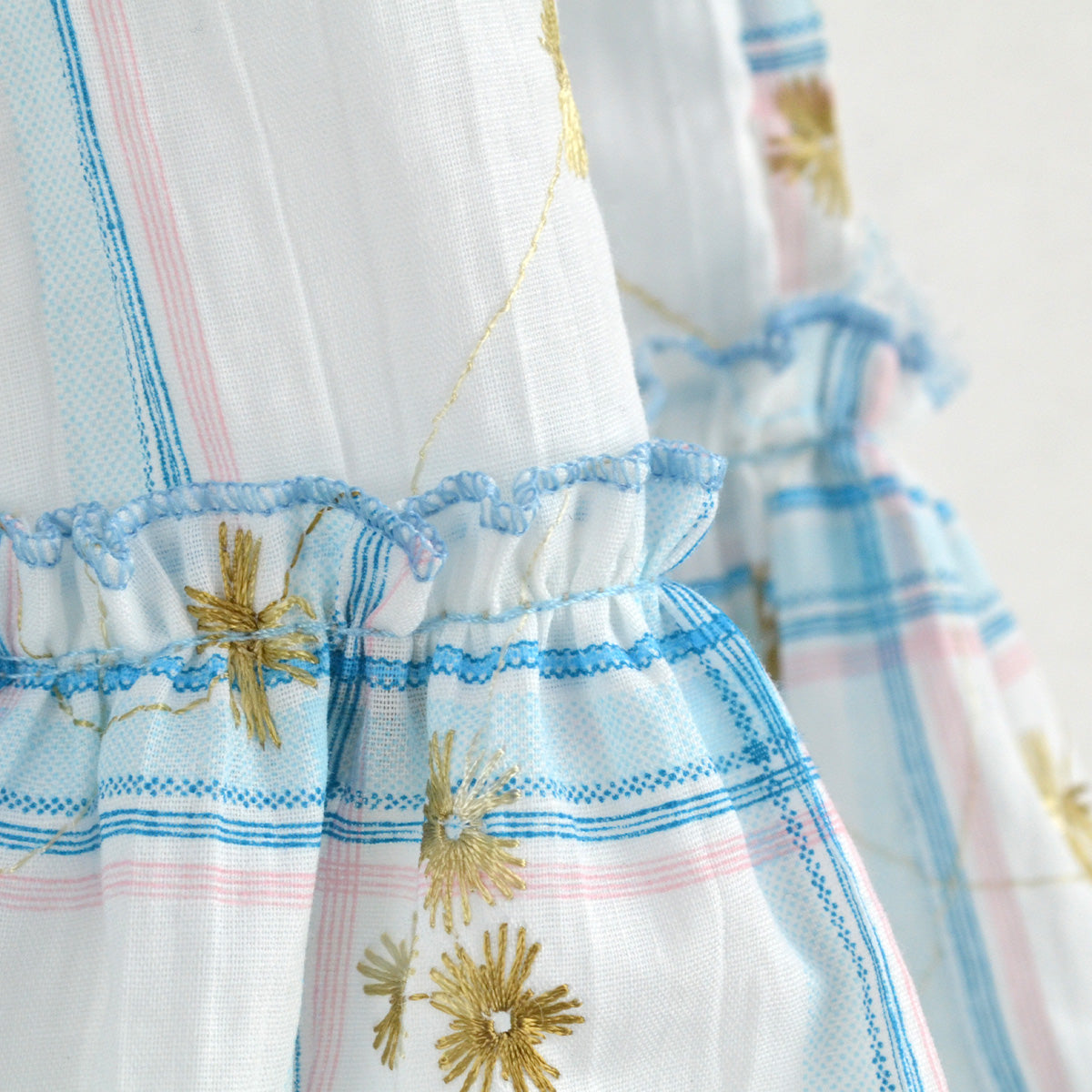 Vestido de tirantes con olanes a cuadros •  PATY 1 •  tallas ch-m-gr • VENI0214E