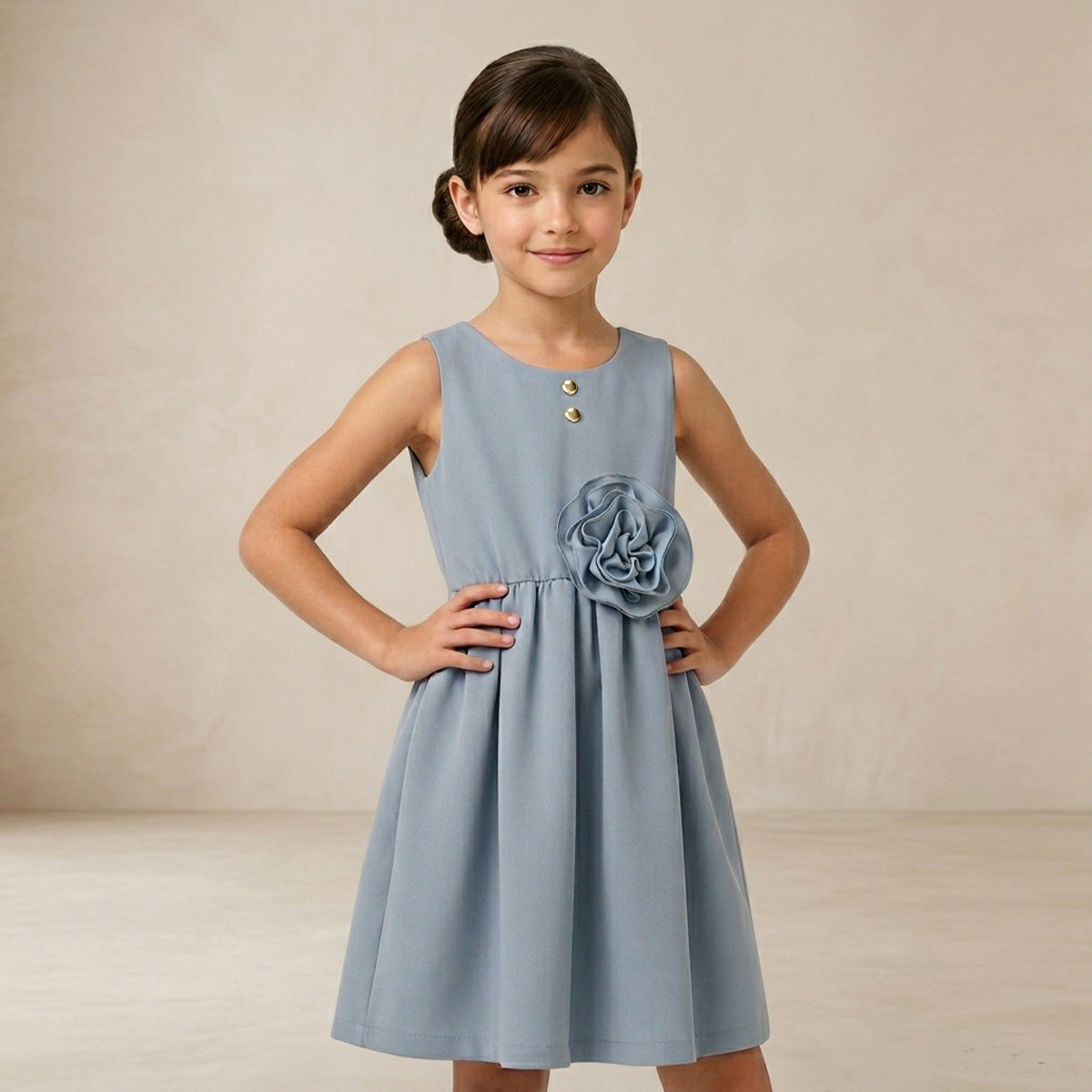Vestido con moño y botones • BARBIE 13 • tallas ch-m-gr • VENI0181