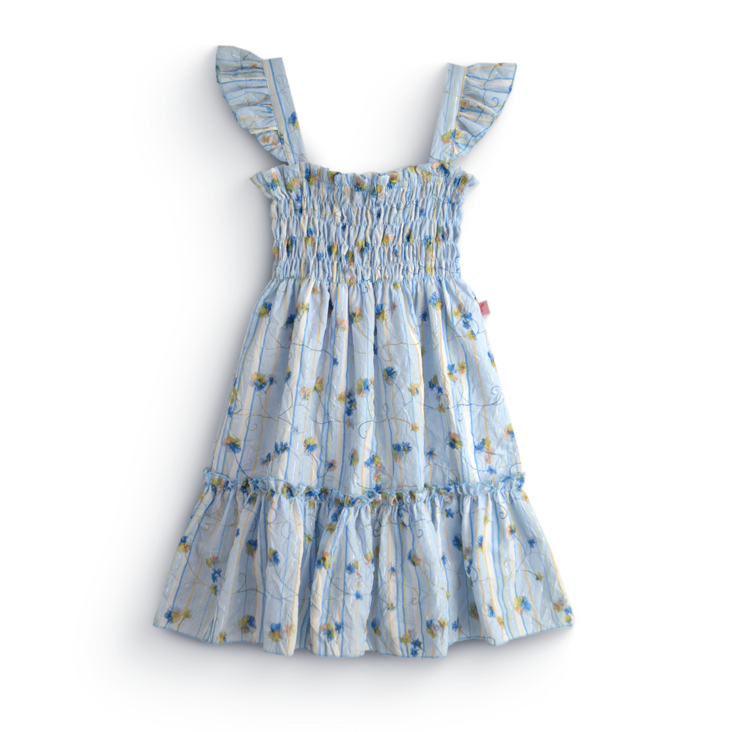 Vestido flores con olanes en hombros • PATY 1 • tallas 1-2-3 • VEBB0153F