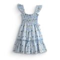 Vestido flores con olanes en hombros • PATY 1 • tallas 1-2-3 • VEBB0153F