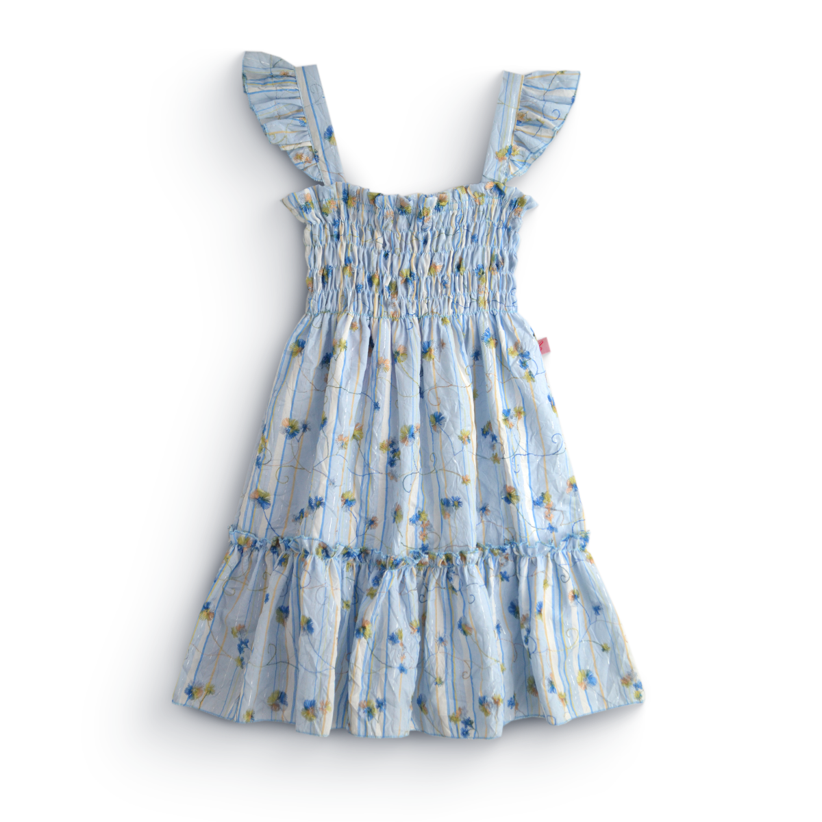 Vestido flores con olanes en hombros • PATY 1 • tallas 1-2-3 • VEBB0153F