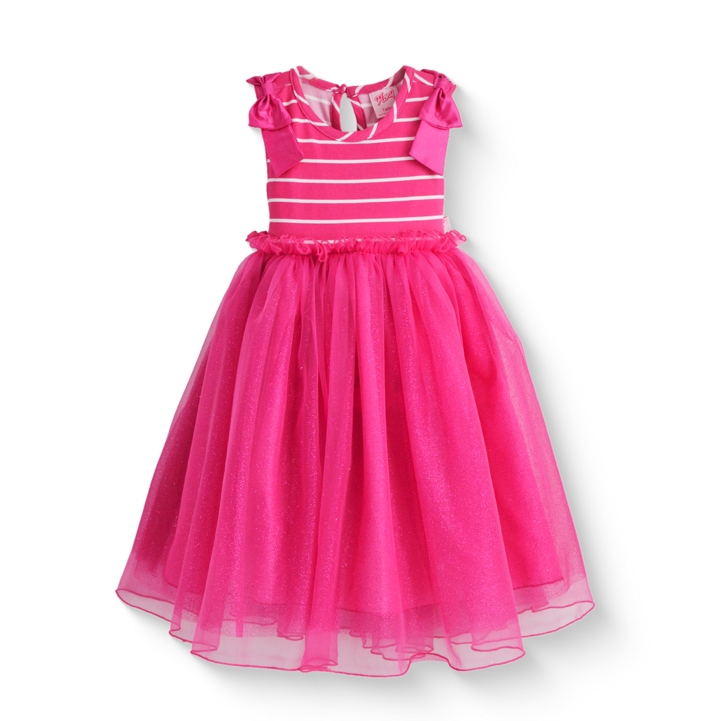 Vestido rayado con tul • NATALI 20 •  tallas 1-2-3 • VEBB0141B