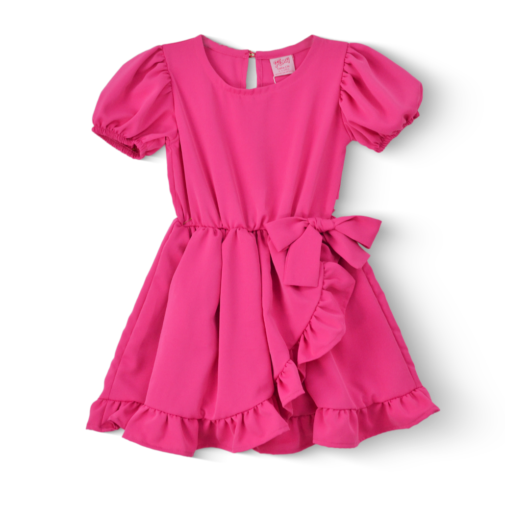 Vestido cruzado con moño Niña FLORY VENI0149