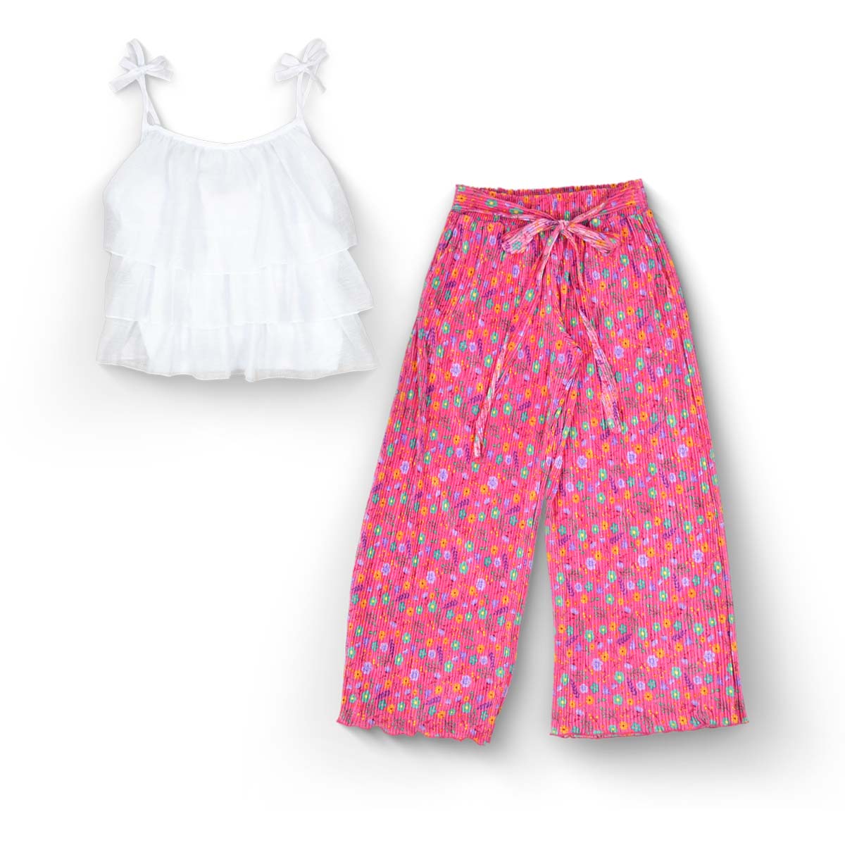 Conjunto blusa pantalón estampado de flores juvenil FLORY COJU0003