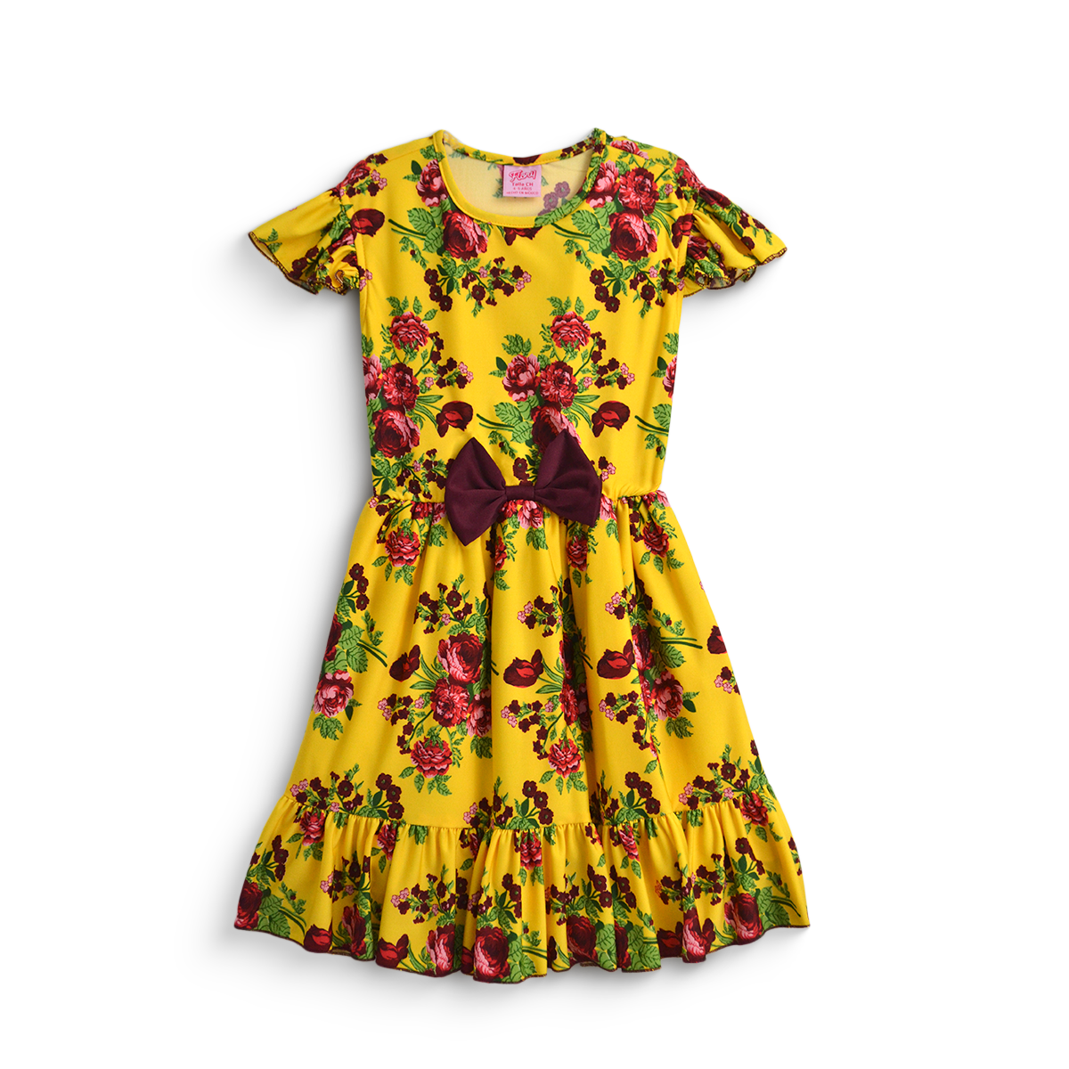 Vestido de flores con moño para niñas VENI0173 Flory