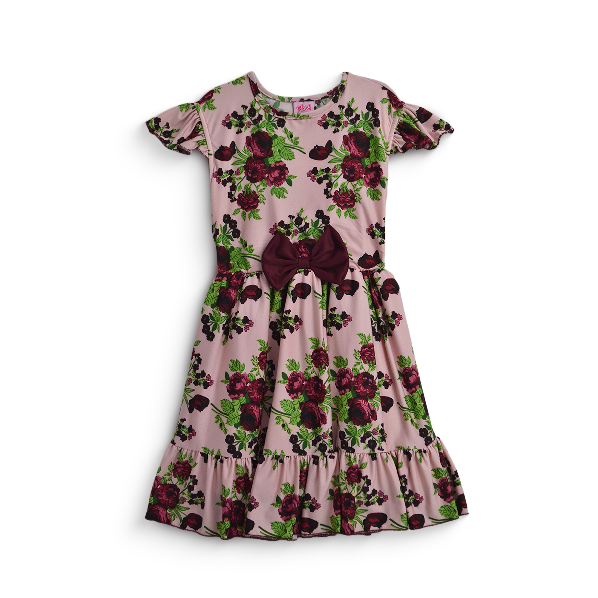 Vestido de flores con moño para niñas VENI0173 Flory