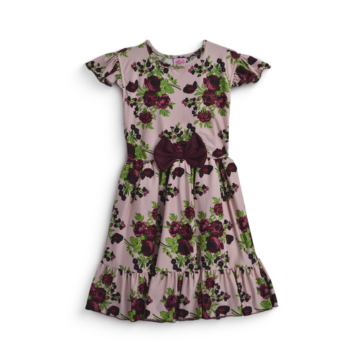 Vestido de flores con moño para niñas VENI0173 Flory