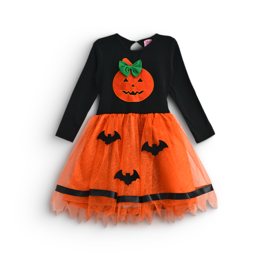 Vestido disfraz de calabaza con sombrero niña Flory VENI0184