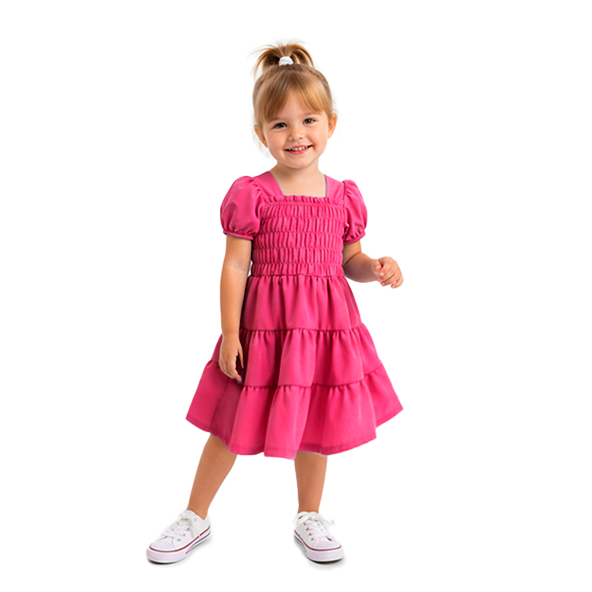 Vestido con manga abullonada bebé Flory VEBB0117