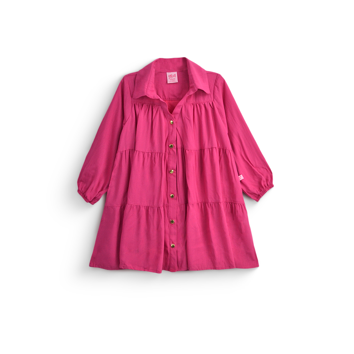 Vestido de manga larga y botones para niña FLORY VENI0174