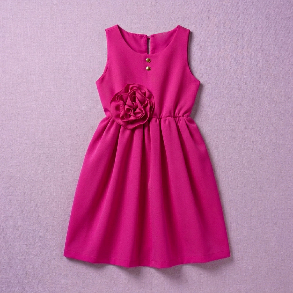 Vestido con moño y botones •  4 a 11 años • Barbie 13
