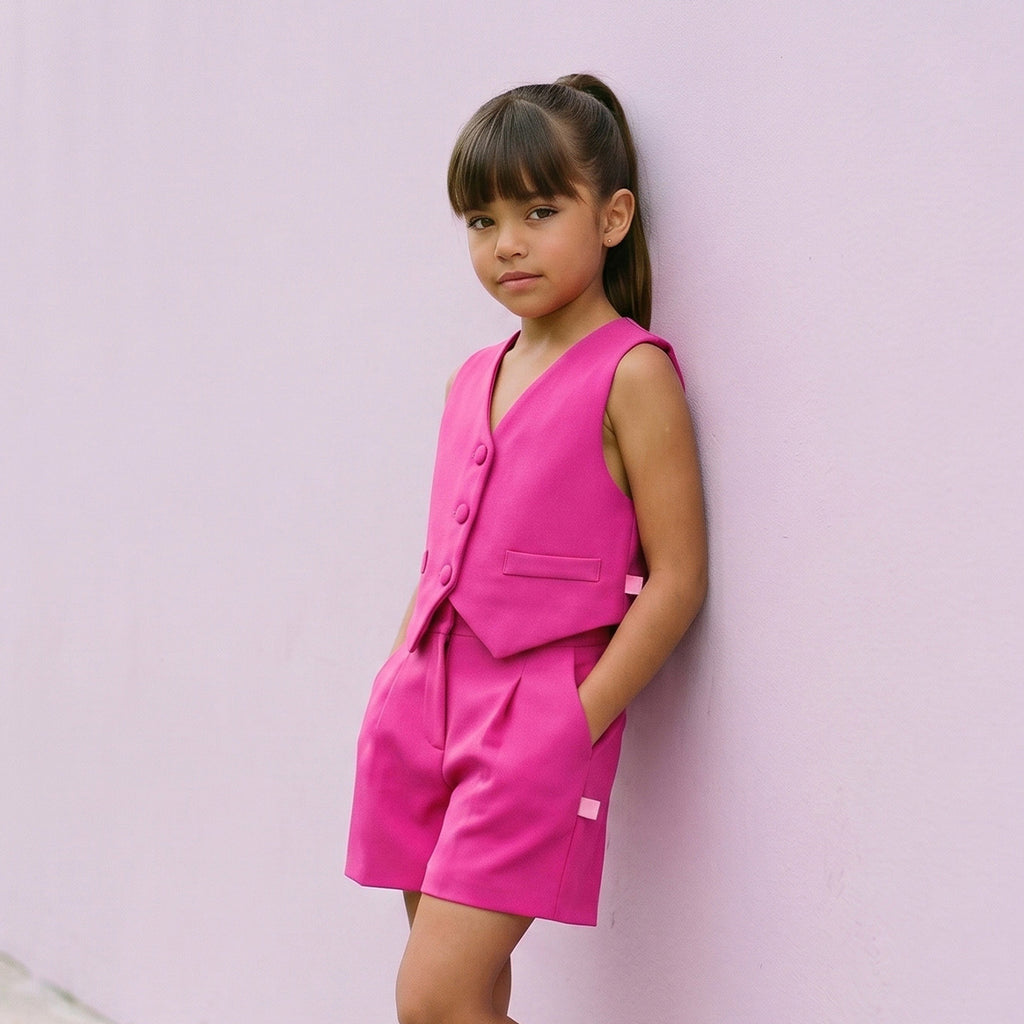 Conjunto de chaleco con botones y short ajustable • 4 a 12 años •  Zara 1