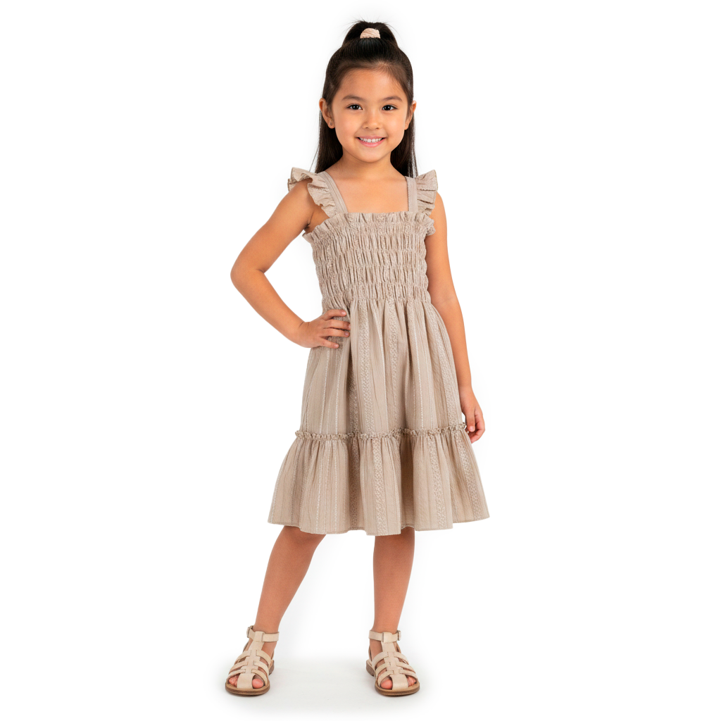 Vestido de tirantes con olanes •  PATY 1 •  tallas ch-m-gr • VENI0214D