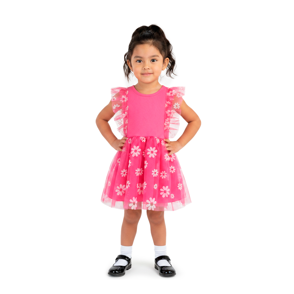 Vestido de tul flores •  VANIA 1 • tallas 1-2-3 • VEBB0142B