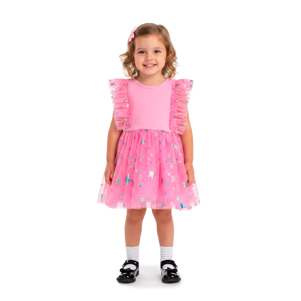 Vestido de tul estrellas • VANIA 1 •  tallas 1-2-3 • VEBB0142C