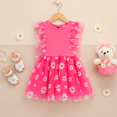 Vestido de tul flores •  VANIA 1 • tallas 1-2-3 • VEBB0142B