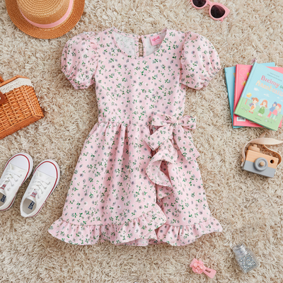 Vestido Floreado con moño • LUCY 7 • tallas ch-m-gr • VENI0217