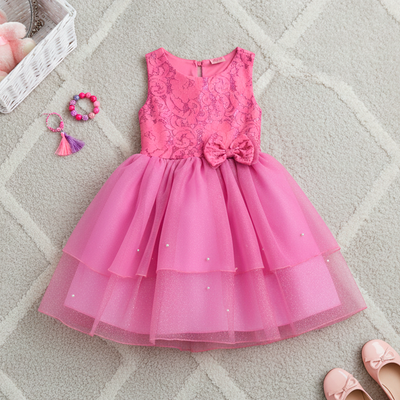 Vestido crochet con perlas  •  ANAHI 3  •   tallas xch-ch-m-gr-xg  • VENI0194