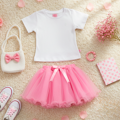 Conjunto falda tutu con playera • VALERIA 2 • tallas ch-m-gr • CONI0038