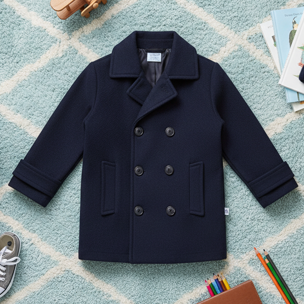 Abrigo de paño forrado con botones | ABNN0001 | tallas ch-m-gr