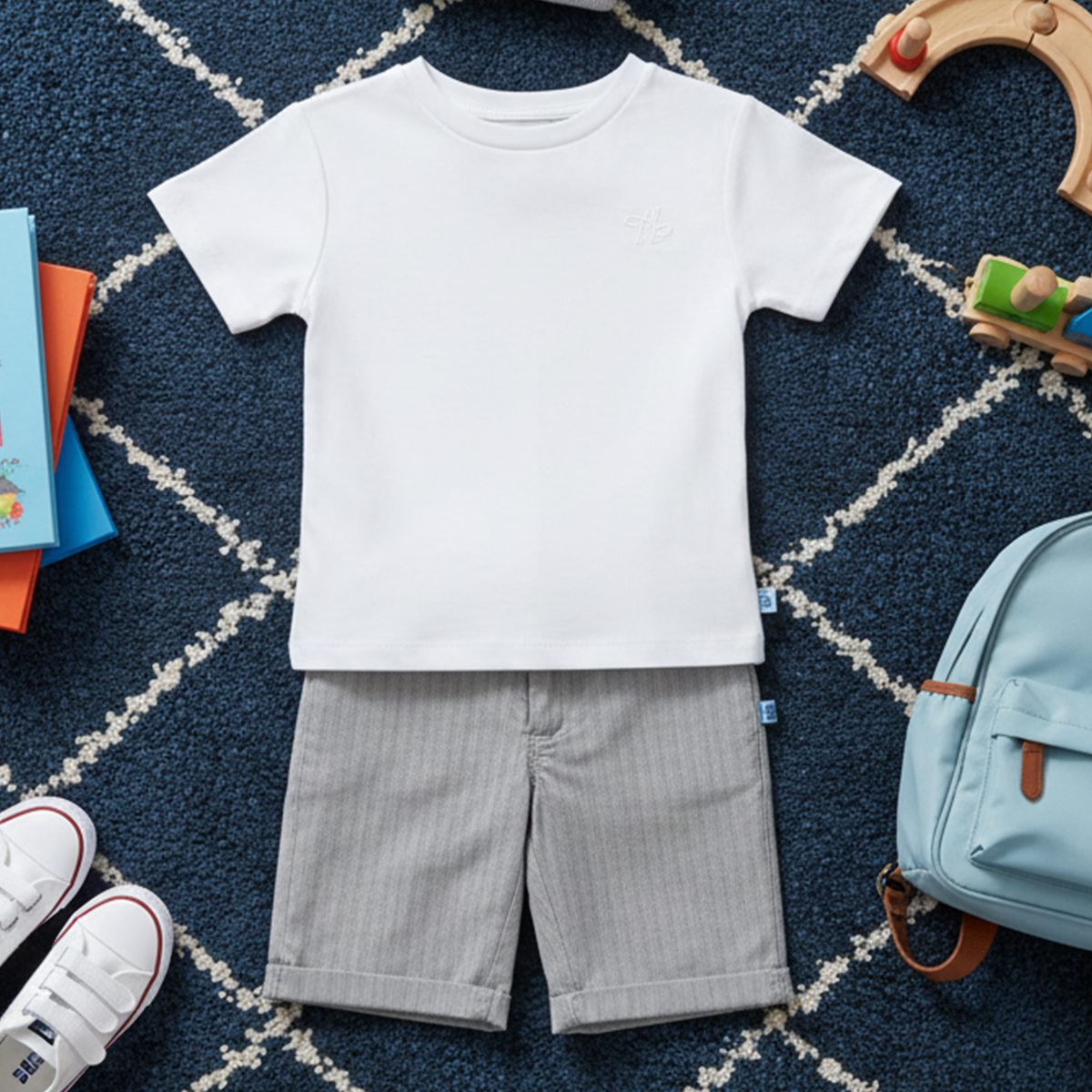 Conjunto de playera básica y bermuda | CONB0007 | tallas 1-2-3