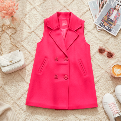Chaleco de paño con botones • FLORY 2 • Tallas ch-m-gr •  CHNI0001