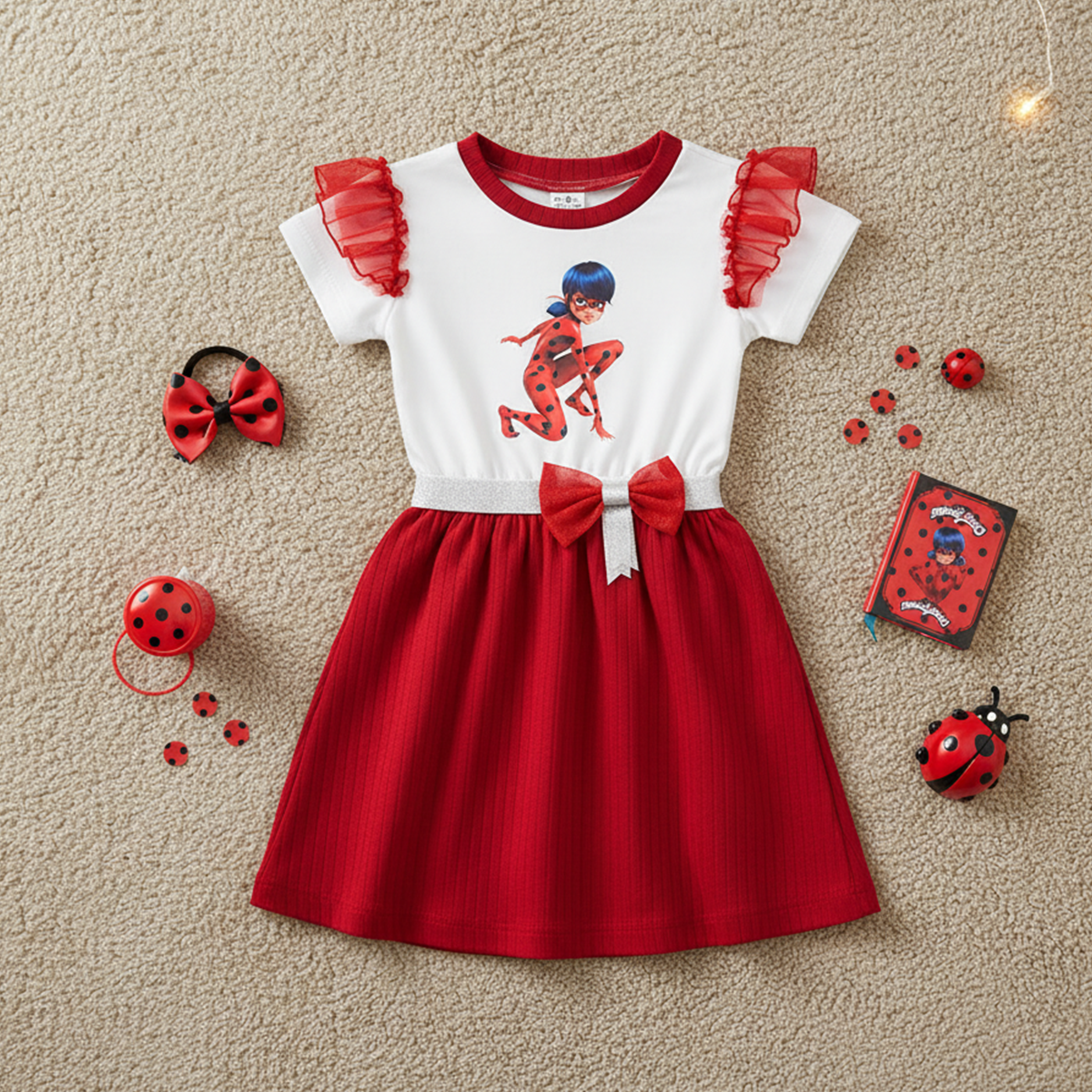 Vestido casual con personaje de Catarina | VEBB0132P02 | tallas 1-2-3]