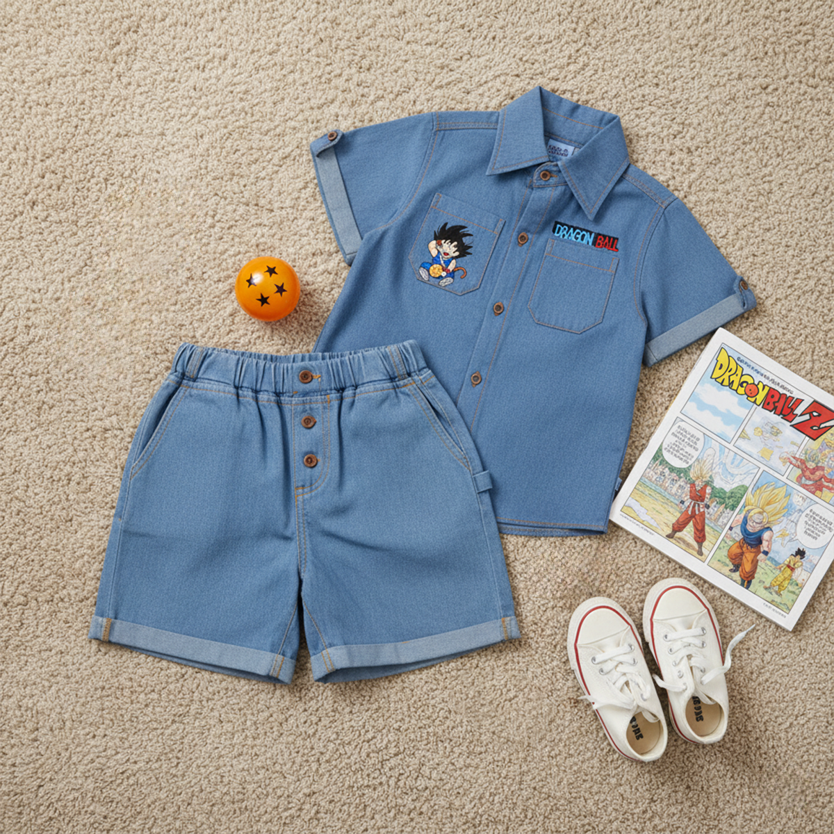 Conjunto de mezclilla con bordado de Héroe de Ánime | CONN0006P05 | tallas ch-m-gr