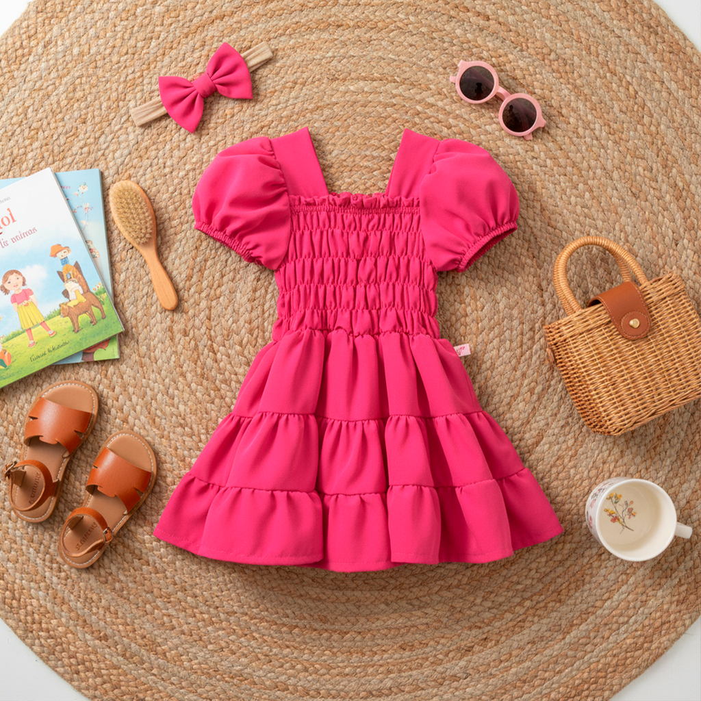 Vestido con manga abullonada • MILA 15 • tallas 1-2-3 • VEBB0117