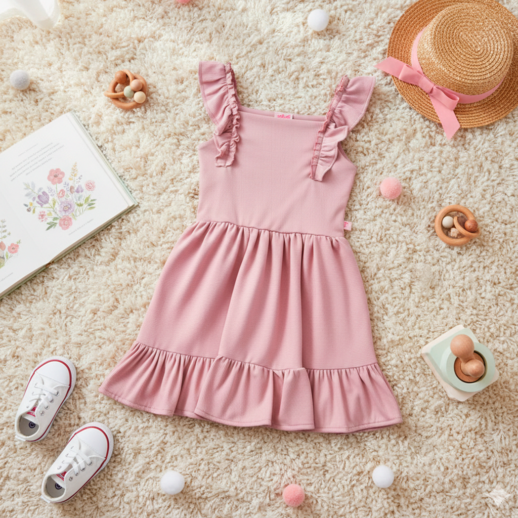 Vestido de tirantes con olanes • NATALI 1 • tallas 1-2-3 • VEBB0045