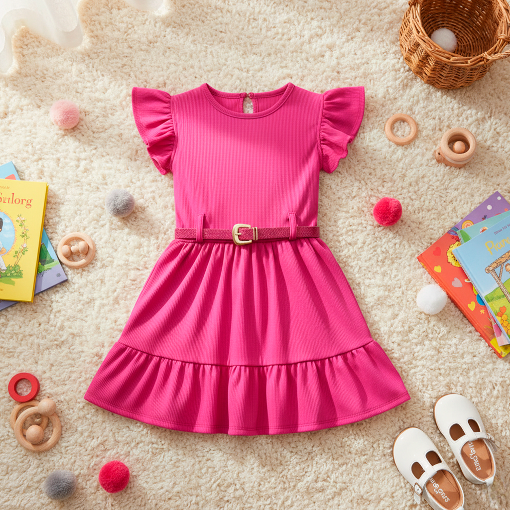Vestido rib con cinturón • NATALI 5 • tallas 1-2-3 • VEBB0058