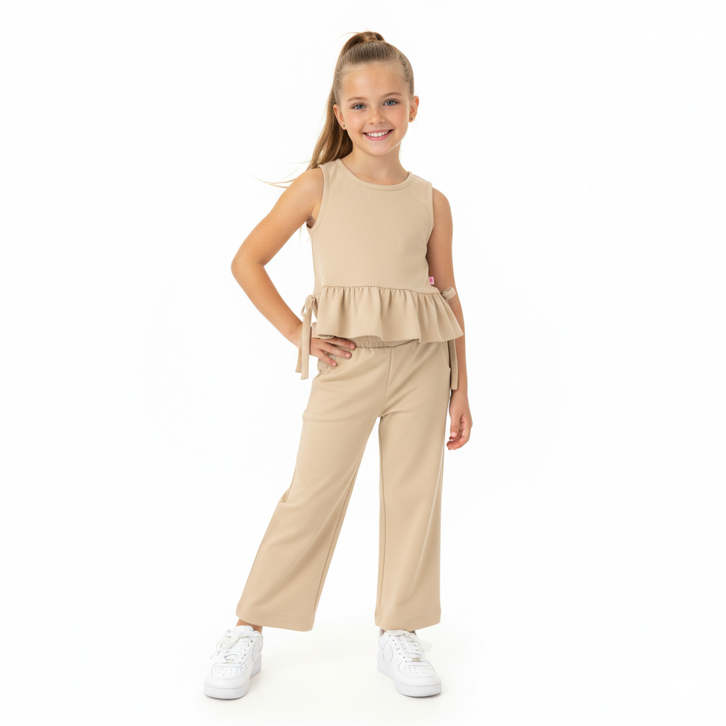 Conjunto de blusa con moños y pantalón Nila Flory CONI0033