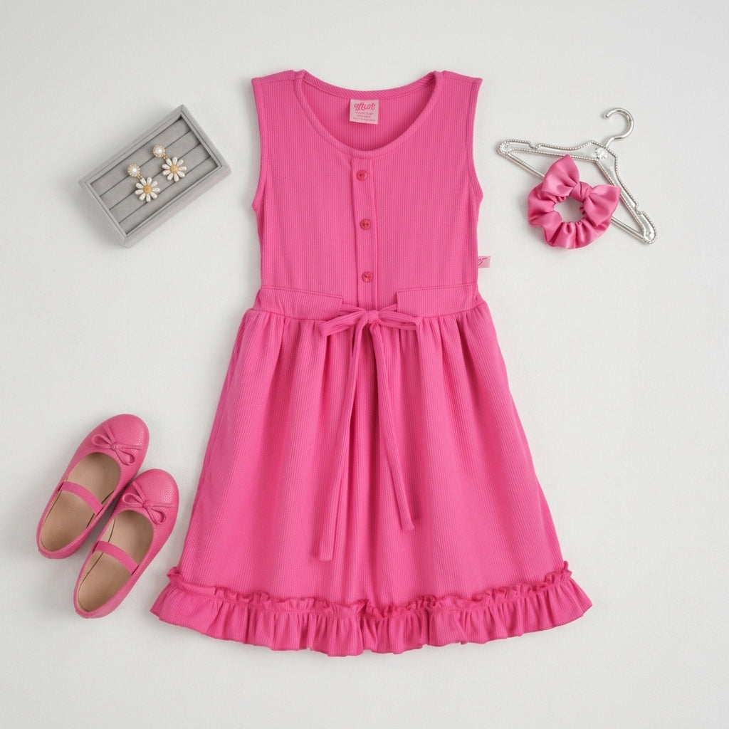 Vestido con botones y moño  •  4 a 11 años  • Natali 11