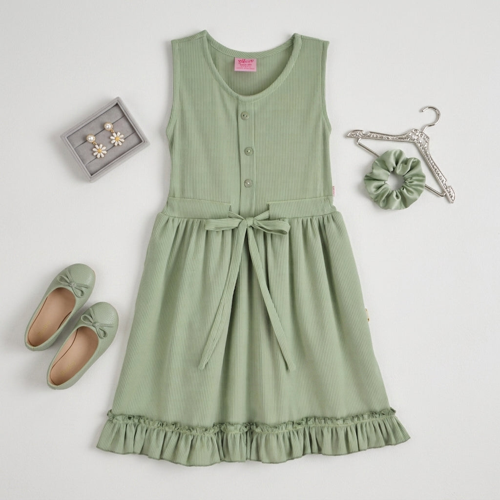 Vestido con botones y moño  •  4 a 11 años  • Natali 11