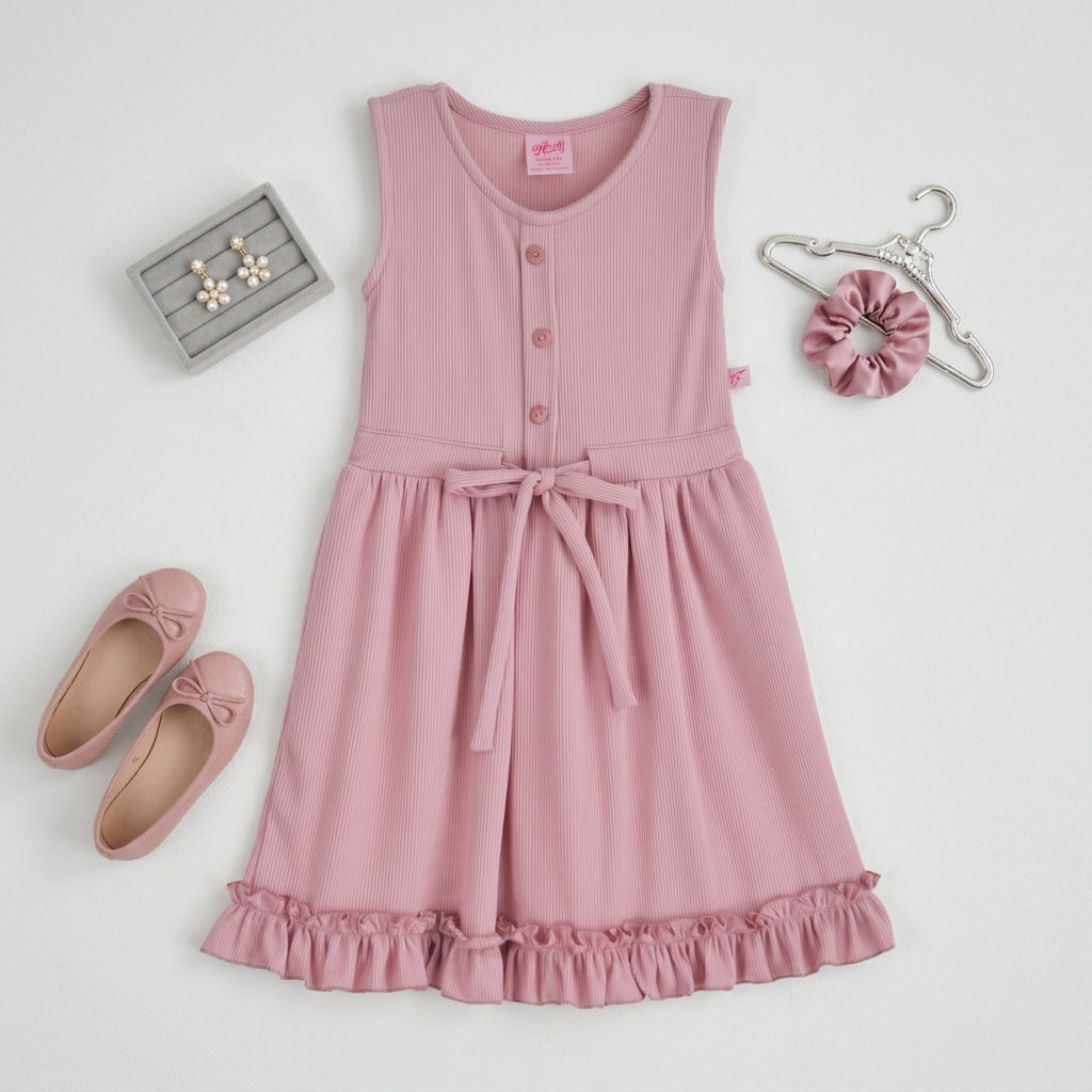 Vestido con botones y moño  •  4 a 11 años  • Natali 11