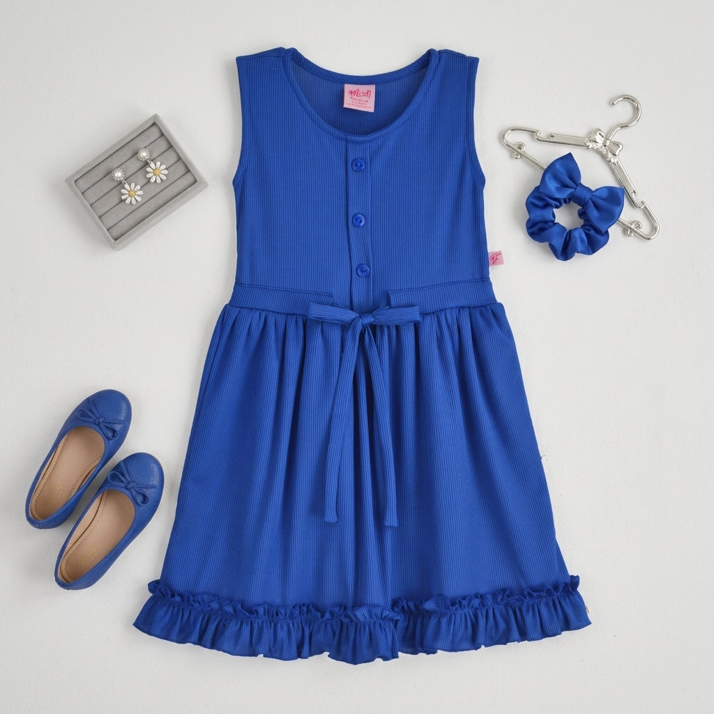 Vestido con botones y moño  •  4 a 11 años  • Natali 11