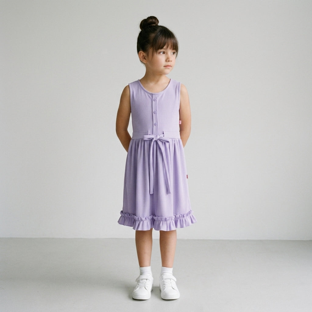 Vestido con botones y moño  •  4 a 11 años  • Natali 11