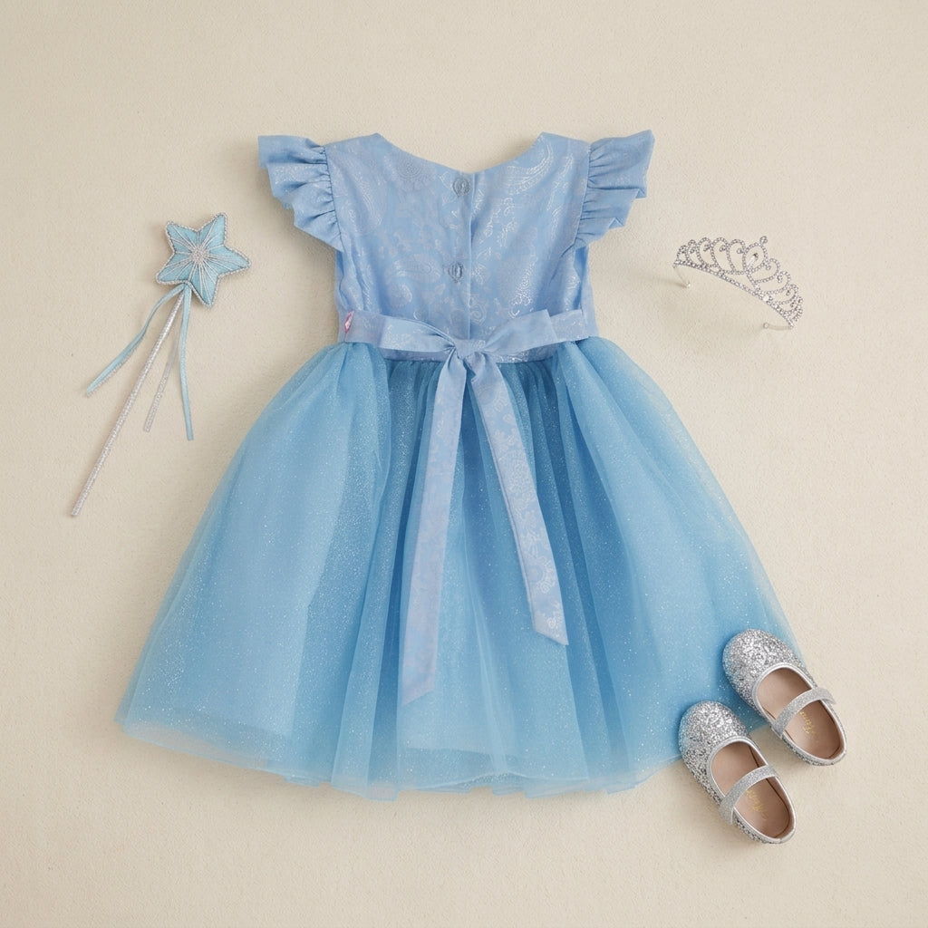 Vestido de satin floreado con moños  •  1 a 3 años  • Elena 4