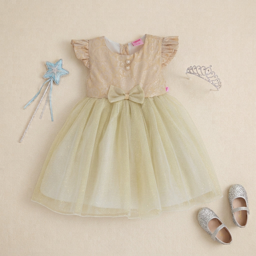 Vestido de satin floreado con moños  •  1 a 3 años  • Elena 4