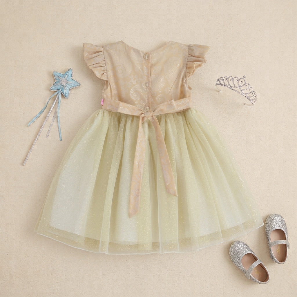 Vestido de satin floreado con moños  •  1 a 3 años  • Elena 4