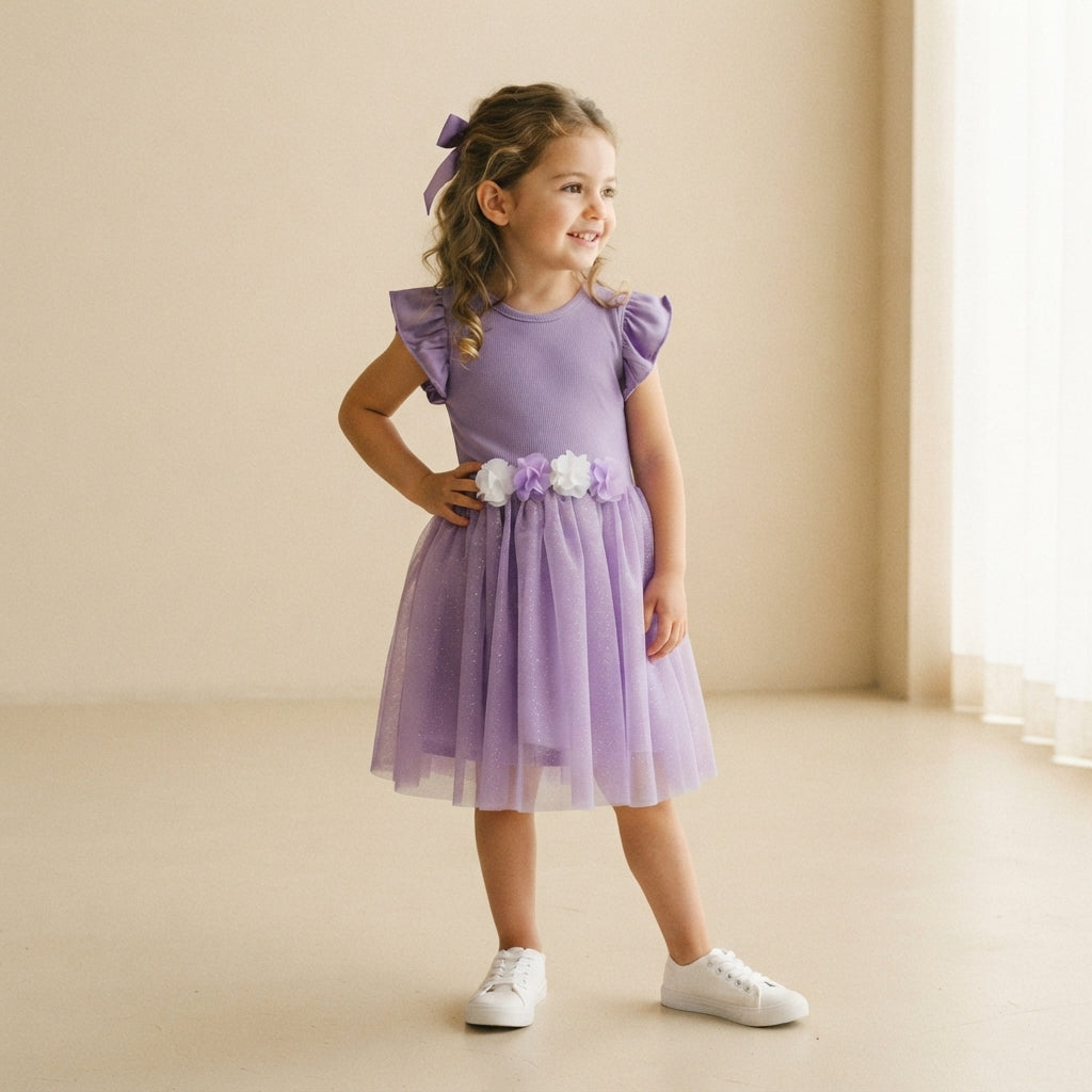 Vestido rib con manga mariposa • 1 a 3 años • Natali 16
