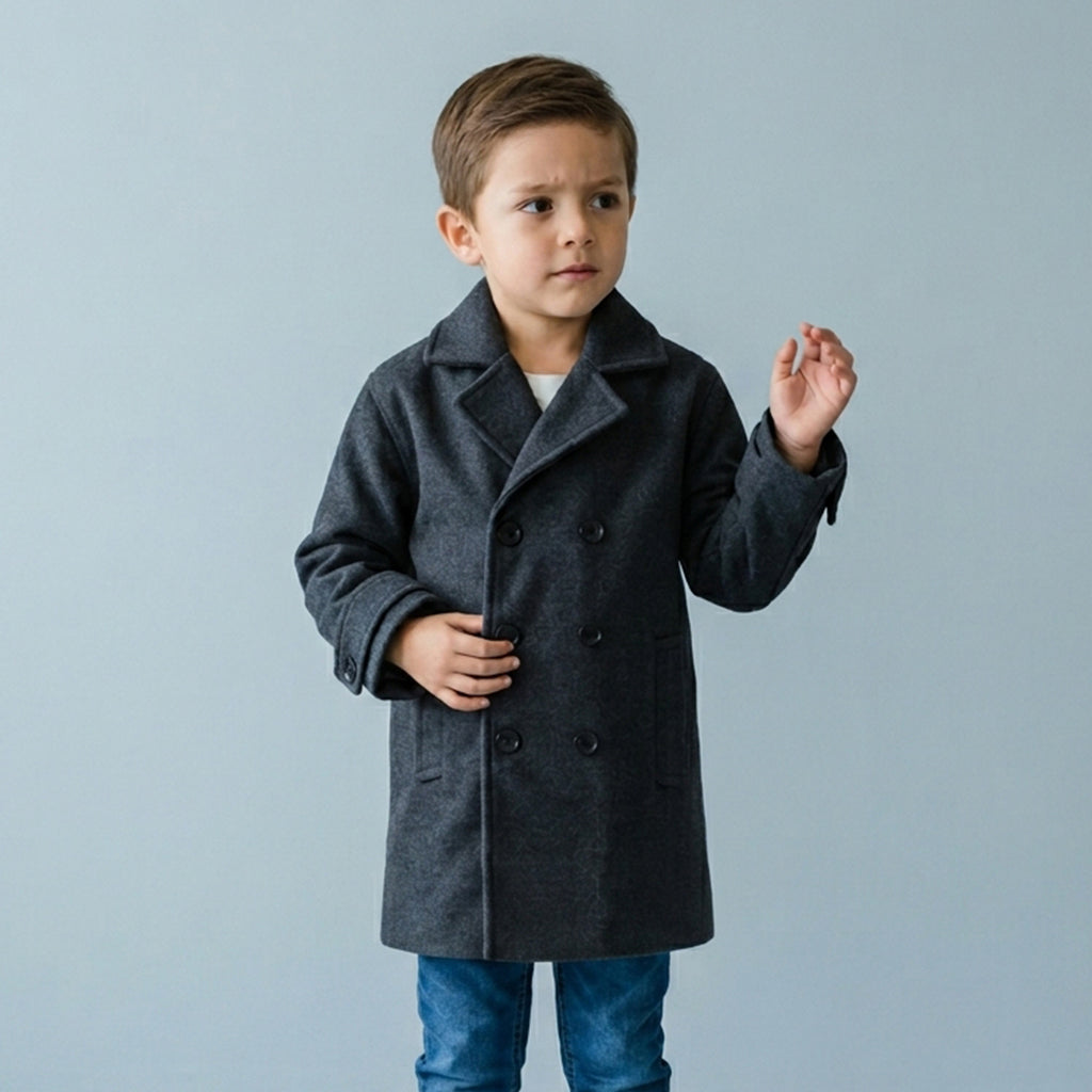 Lined wool coat with buttons | ABNN0001 | sizes S-M-L