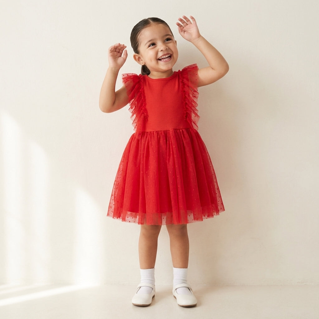 Vestido de tul bolitas • 1 a 3 años • Vania 1 D