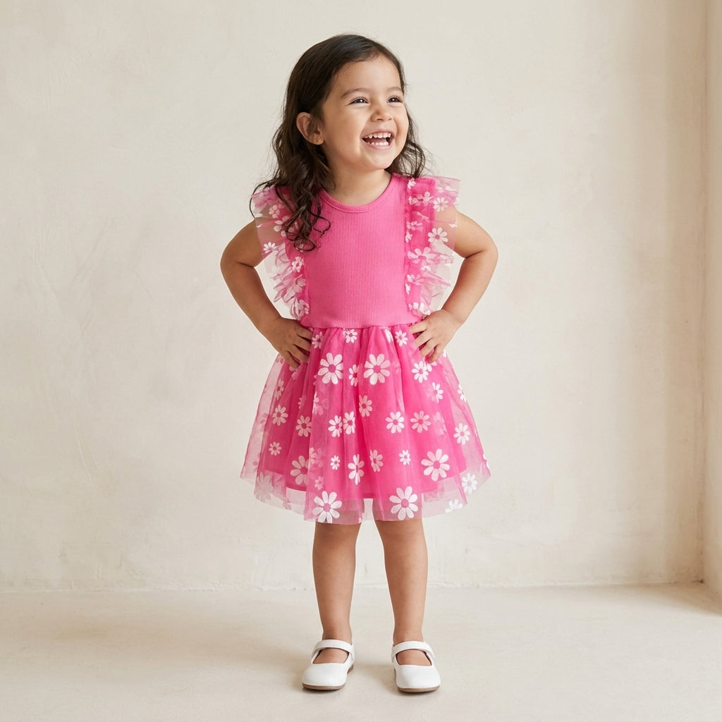 Vestido de tul flores • 1 a 3 años • Vania 1 B